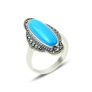 Silver 925 stamped With Terquaze stone Ring